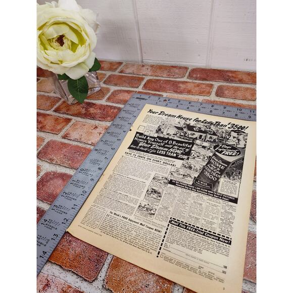 1950 "Your Dream House for Less Than $3.5k!" Monochrome Vtg Print Ad - Picture 5 of 7